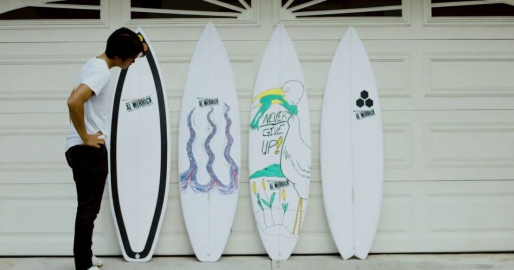 Length of Four Surfboards